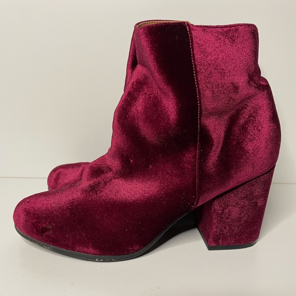velvet ankle boots